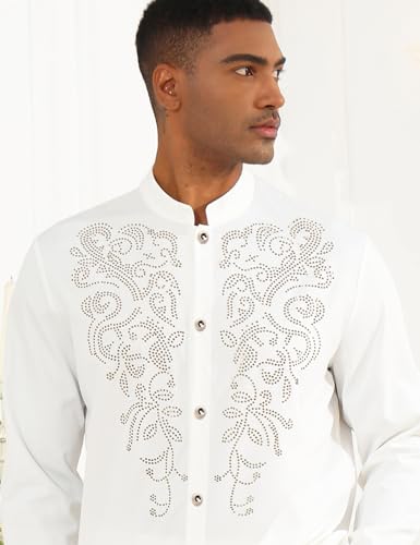 Mens African 2 Piece Set Glitter Rhinestone Traditional Suit Shiny Blingbling Sparkle Metallic Dashiki Shirt Pant Outfit2