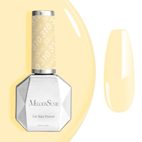 Image of MelodySusie 15ML Milky Yellow Gel Nail Polish,Macaron Color Nails Soak Off UV LED Creamy Yellow Gel Polish Gift for Women Nail Art Manicure Salon DIY Nail Design Decoration at Home-310-A2901