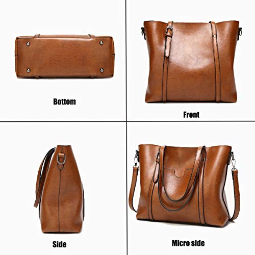 Bolso para mujer con asas y bandolera de cuero PU miniatura 4