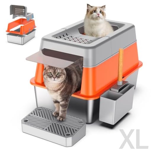 Stainless Steel Enclosed Cat Litter Box