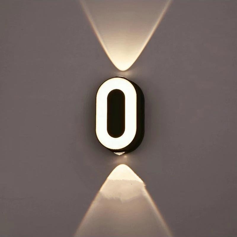 Lámpara de pared LED moderna impermeable para fachadas oscuras con proyección digital elegante