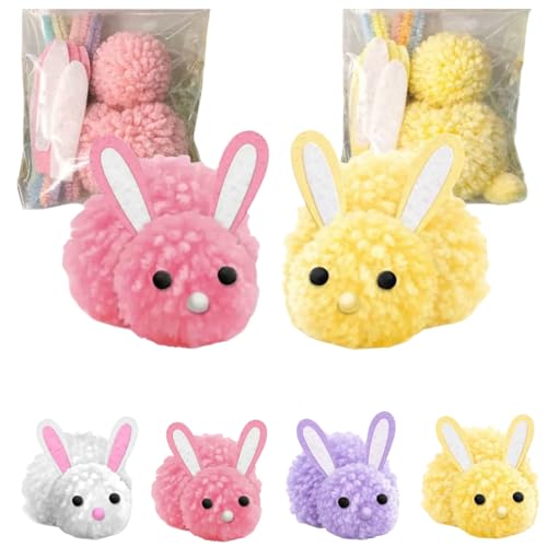 Kit créatif lapin de Pâques à fabriquer soi-même en feutrine et fil rose et jaune