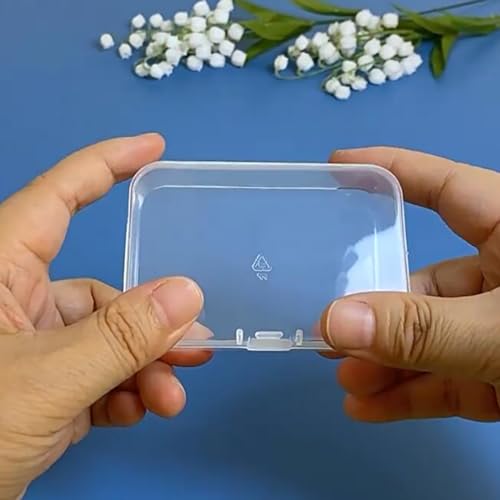 Image of Rectangular Clear Plastic Box Containers (3.46 inch x 2.36 inch x 0.83 inch), 12 Pack Small Storage Boxes with Lids for Beads, Earplugs, Pins, Small Items etc.
