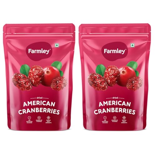 Farmley Dried Cranberry I 200 Gram, Pack Of 2 I Dried Fruit, Berr...