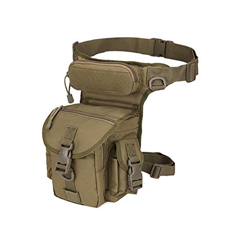 Folconauto Motorcycle Outdoor Leg Bag, 800D Impermeable al Aire Libre Paquete de Cintura Bolsa táctica Militar para Senderismo Ciclismo Camping Caza-Ejército Verde