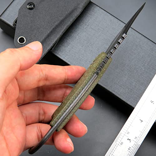 Ccanku C1117 Fixed Blade Knife,D2 Steel Blade +Micarta Handle Outdoor Edc Survival Claw Knife With Kydex Sheaths(Green) … thumb #5