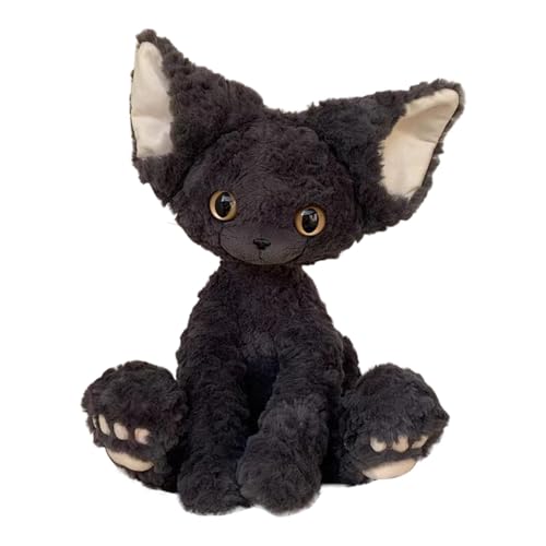 Generisch Peluche de animal del bosque, muñeco de peluche, compañero perfecto para los amantes de los gatos (negro, 40 cm)