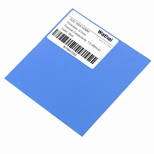 Wathai Blue 100mm x 100mm x 0.5mm Soft Thermal Conductive Silicone Pad