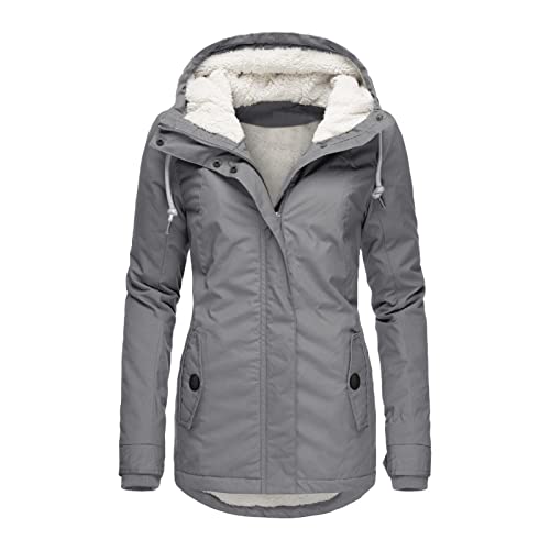 Parkas d'hiver pour femmes chaud doublé sherpa veste coupe-vent