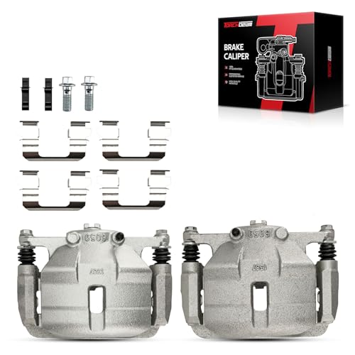 Image of Torchbeam Front Brake Calipers Set for Nissan Rogue 2008-2013, Nissan Rogue Select 2014-2015, Suzuki Kizashi 2010-2013, Front Left and Front Right Calipers with Bracket Replace # 19B3428+19B3429