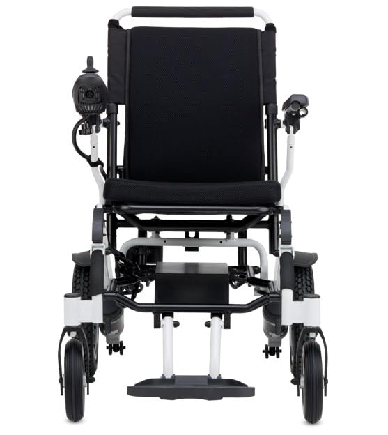 Bischoff & Bischoff Silla de ruedas eléctrica Via, plegable, para interior y exterior, velocidad de 6 km/h, alcance aprox. 25 km, color blanco, con HMV: 18.46.06.0004