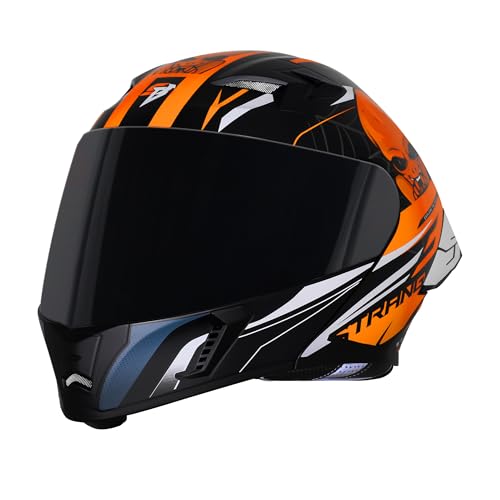 Image of Steelbird SBA-20 Strange ISI Certified Flip-Up Graphic Helmet for Men and Women with Inner Silver Sun Shield