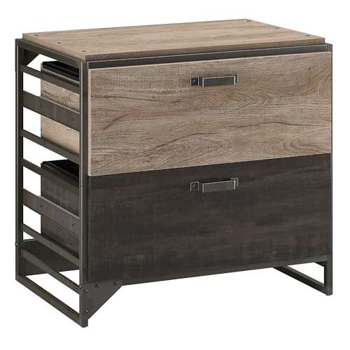 Bush Furniture Refinery 2 Drawer Lateral File Cabinet in Rustic Gray