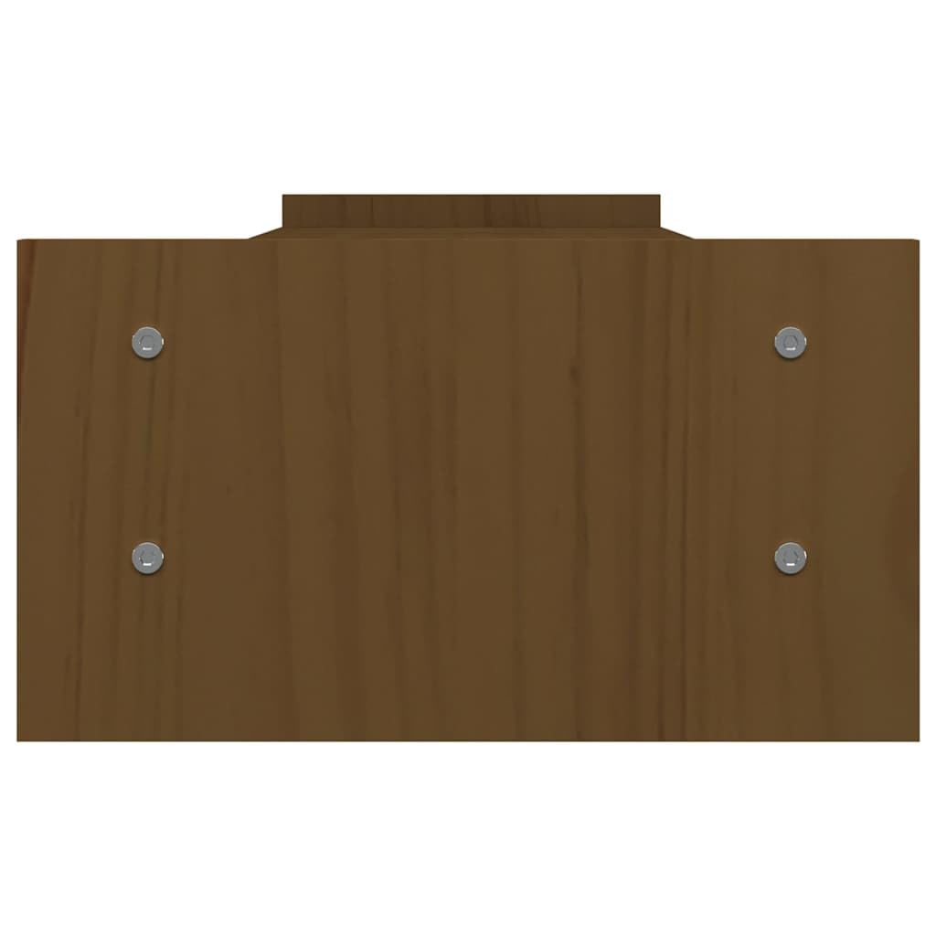 Stojak na monitor brązowy miodowy 100x27x15 cm lite drewno sosnowe