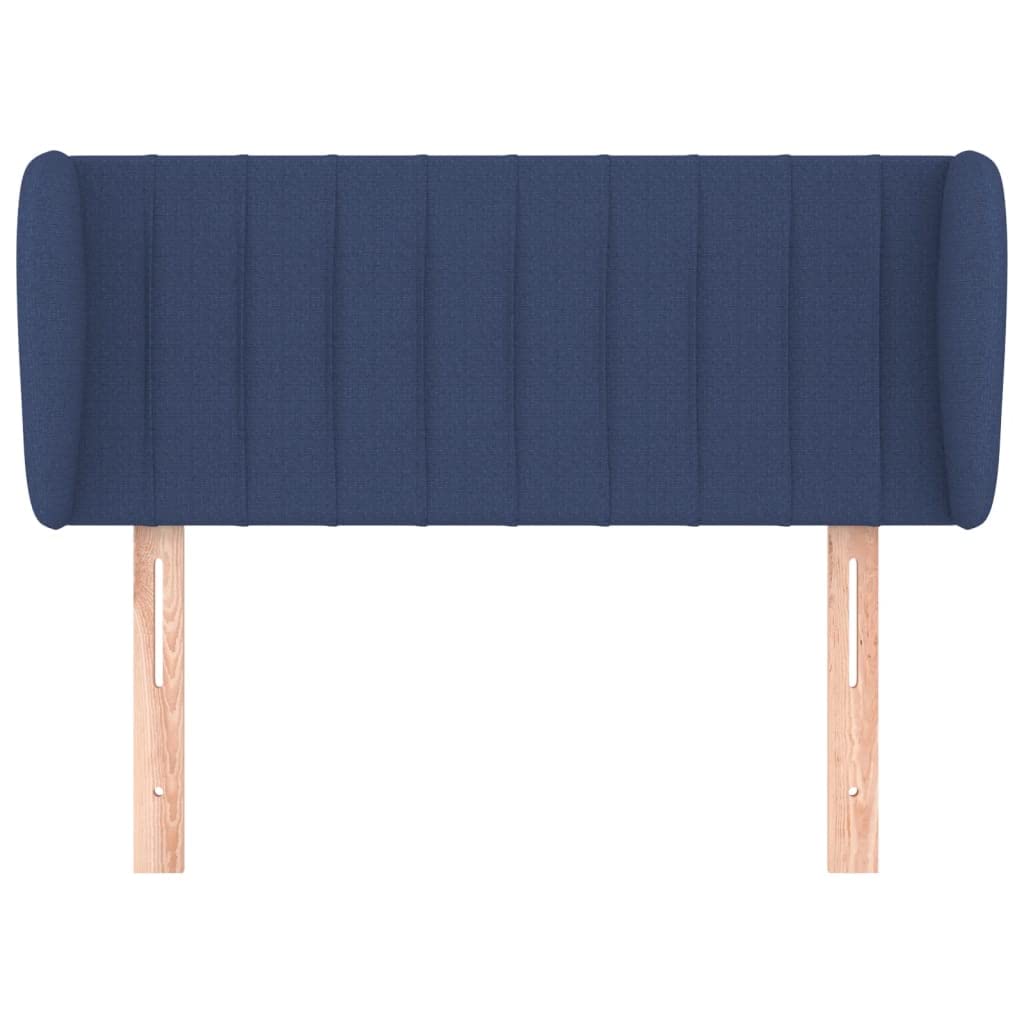 Cabecero azul con orejas de tela y madera de alerce regulable 93 x 23 x 78/88 cm cabecero tapizado diseño moderno para dormitorio, habitación de invitados y dormitorio juvenil