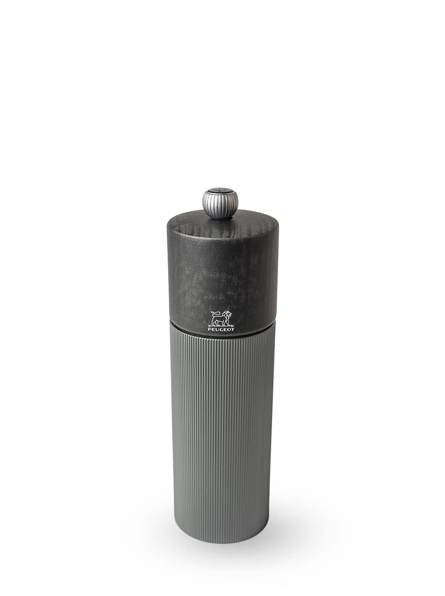 PEUGEOT - Moulin à Poivre Line 18 cm - Réglage Classique - Aluminium et Bois Labellisé PEFC - Fabrication Française - Coloris Carbone