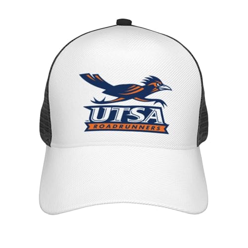 UTSA Roadrunners Curved Brim Mesh Baseball Cap Casual Sun Hat for Unisex Black