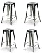 La Silla Española - Pack 4 Taburetes estilo Tolix. Color Gris industrial. 76x43x43