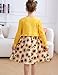 5T 6T Dresses Girl Sunflower Dress Size 5 6 Toddler Girls Yellow Cardigan Set Fall 2 Piece Casual Ruffle Outfits Kids Long Sleeve Winter Cotton Clothes for Photograph
