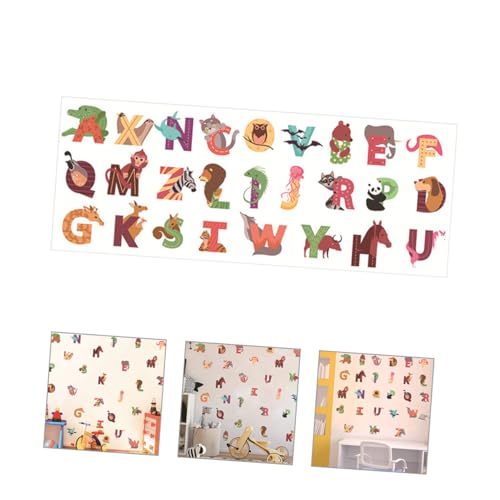 Set de 26 Adhesivos de Pared Abecedario con Animal miniatura 7