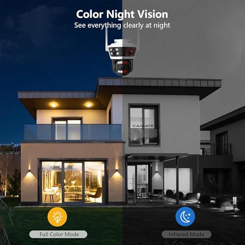 Image of Camate Phoenix Trio 2+2+2MP (4G SIM Based) Triple Lens PTZ Outdoor CCTV Camera | Color Night Vision, Smart Tracking, 2-Way Audio, Weatherproof, 256GB Support