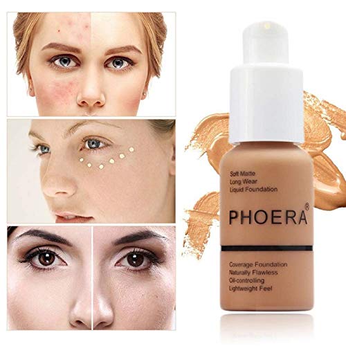 Nvyue 001 2 Pack Phoera Foundation 104 Buff Beige Makeup,Full Coverage Foundation thumb #5