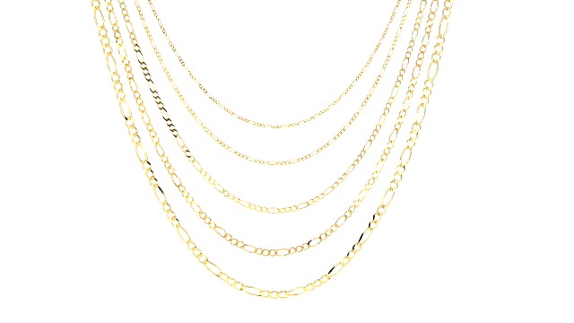 Amazon.com: Nuragold 14k Real Yellow Gold Solid Figaro Link 1.1mm