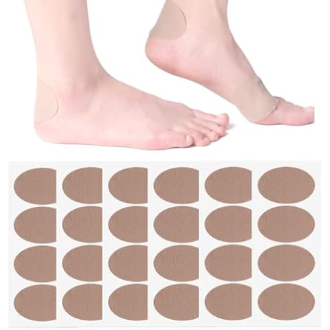 24 Pcs Blister Prevention Tape Foot Care Stickers Oval Moleskin Pads Skin Patches for Chafing Blister Prevention Heel and Toe for Boots Hiking Reduce Friction Pain Cover
