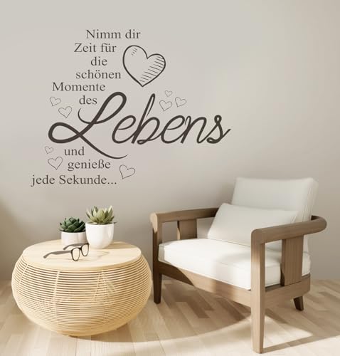 tjapalo® a51 Wandtattoo nimm dir Zeit für die schönen Momente wandtattoo wohnzimmer spruch zitate Wandsticker Flur und Diele wanddeko… – Ansicht 6