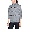 Under-Armour-Womens-Synthetic-Word-Mark-Fleece-Pullover Under Armour Women's Synthetic Word Mark Fleece Pullover, Steel (035)/Flushed Pink, Large