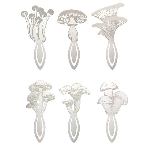 6 Pack Mushroom Metal Bookmarks Book Page Markers Gift for Mushroom Lovers Book Lovers Writers Mothers Teacher Appreciation Back to School Gifts