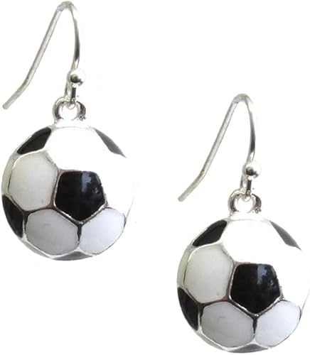 Fashion Jewelry ~ Sports Theme Black White Soccer Ball Drop