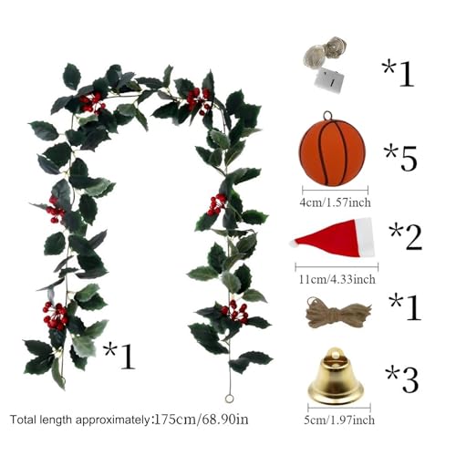 Guirlande de verdure artificielle de Noël et couronne de table pour fête hivernale