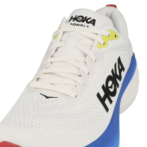 HOKA HOKA Mens Bondi 8 Textile Blanc De Blanc Virtual Blue Trainers 11.5 US