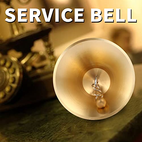 2 Packs Hand Bell, Super Loud Solid Brass Hand Call Bell With Wood Handle, 3.15 Inch And 4.3 Inch Handbell For Kids Adults, Loud Ringing Bell For Weddings, Christmas, School, Service, Game #TOP5