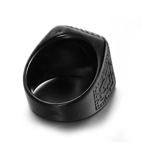 HIJONES Uomo Acciaio Inossidabile con Big Rosso