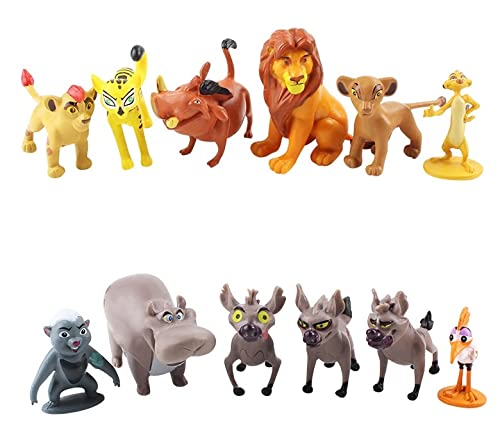 FOZZO-SK New 12 Pcs The Lion Simba King Of The Jungle Toys Figures Model Collectibles Cartoon Movie Cake Toppers Car Dash Board Birthday Party Gift Present