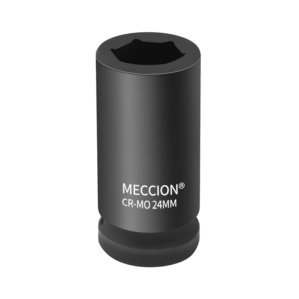 Meccion 3/4 Inch Drive Impact Socket 24mm Heavy Duty Cr-Mo 6 Point Deep Socket, 80mm Length
