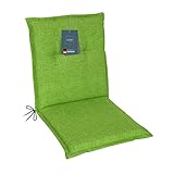 LILENO HOME Cojines para silla de jardín como [juego de 1 – respaldo bajo] en verde manzana – cómodos como cojines de asiento para muebles de jardín – cojines para sillas de jardín y sillas plegables