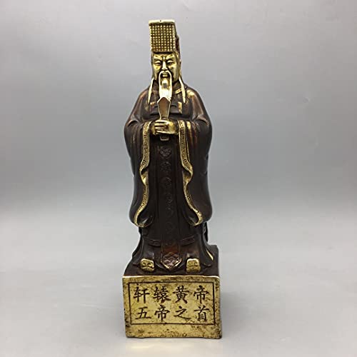 Chine Antique Bronze Statue La Tête des Cinq Empereurs Jaune Empereur Bureau Décoration Décor À La Maison Statues Sculptures Cover