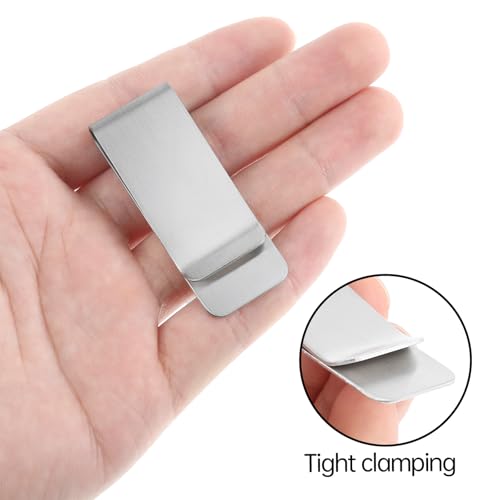 6 Pack Small Men's Slim Money Clip, Metal Wallet Clip for Men Stainless Steel Credit Business Card Holder Cash Clips Pocket Cash Money Clips Pocket Wallet(Silver)4