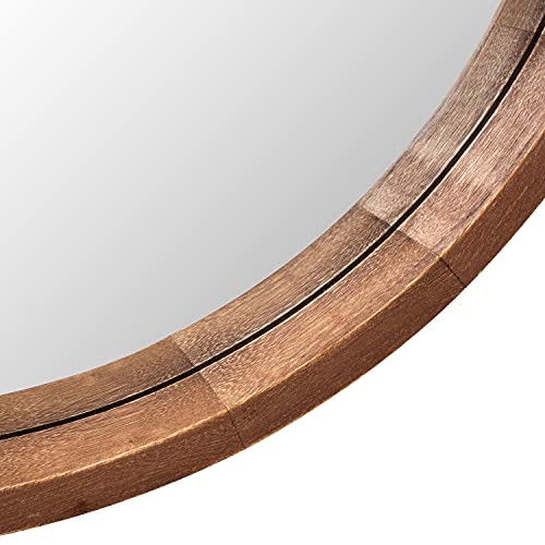 Lyyyxgyp Round Wood Mirror 30 Inch Farmhouse Wall Mirror Wooden Framed Brown Circle Mirror For Bathroom Vanity Living Room Bedroom #TOP2