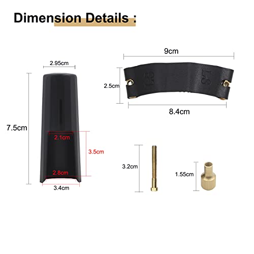image for YUNNLEZT Bb Clarinet Leather Ligature and Plastic Clarinet Mouthpiece 