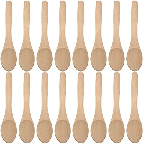30 PCS Small Wooden Spoons, Mini Wooden Spoons, for Kitchen Cooking Ice Cream Coffee Spoons, Wood Color Cover