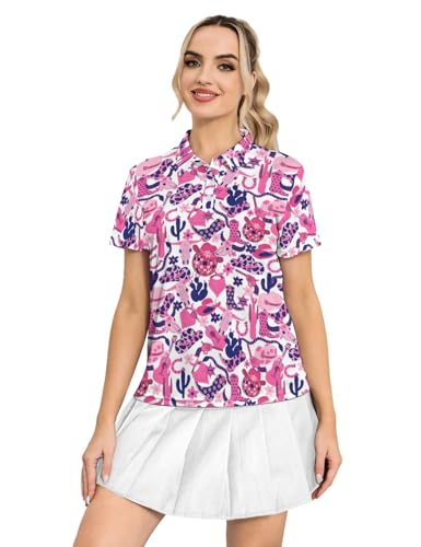 Womens Golf Shirt Funny Polo Shirts Golf Outfits Shirts Collared Printed Tennis Tops Ladies Golf Shirts Golf Gift2