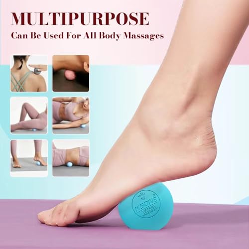 Image of KSONE Lacrosse Massage Balls, Muscle Massage Roller Deep Tissue Balls Hard and Soft Massage Ball Set with Mini Ball and Mesh Bag. (Pink)