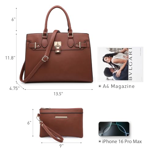 Dasein Women Handbags and Purses Ladies Shoulder Bag Top Handle Satchel Tote Work Bag with Wallet