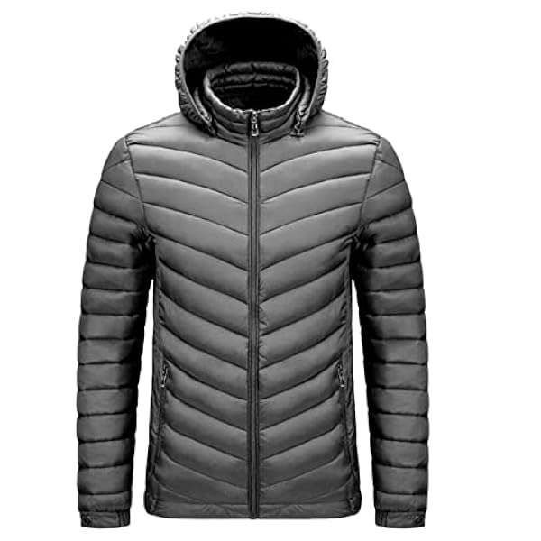 BOTCAM Warm ski-jack voor heren, bufferjack met capuchon, ritssluiting, gewatteerde winterjas, mantel, gewatteerd, winddicht, outdoor donsjas, thermovoering, hoodie, sweatjack, parka