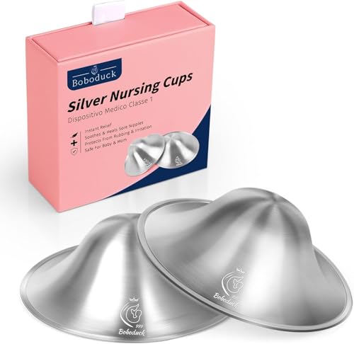Silver Nipple Shields 999 Silver Nipple Shields for Breastfeeding Protect and Soothe Your Nursing Nipples Essentials Breast Shields for Nursing Newborns (Small)