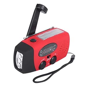 QQT088L Mini draagbare noodradio voor buiten, 2000 mAh FM AM-weerband Multifunctionele noodradio op zonne-energie met handslinger, professionele buitenradio